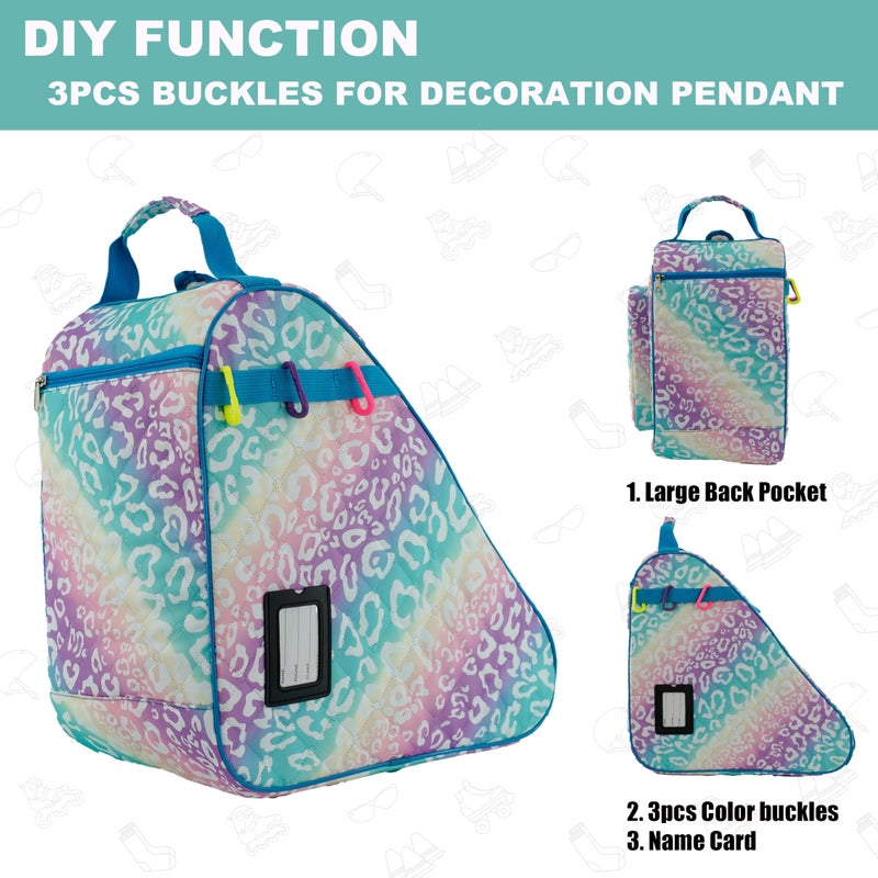 HEXIFUL Skate Bag for Ice, Inline, Roller & Quad Skates - Kids & Adults (Rainbow/Leo) - Image 5
