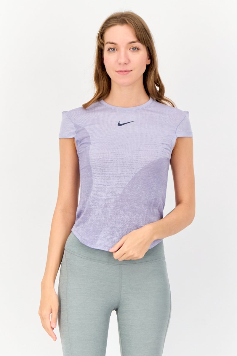 Nike Women Dri-Fit Short Sleeve Running T-Shirt, Levander  - Image 1