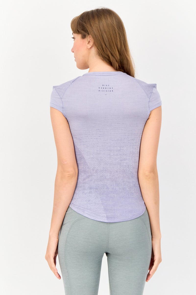 Nike Women Dri-Fit Short Sleeve Running T-Shirt, Levander  - Image 3