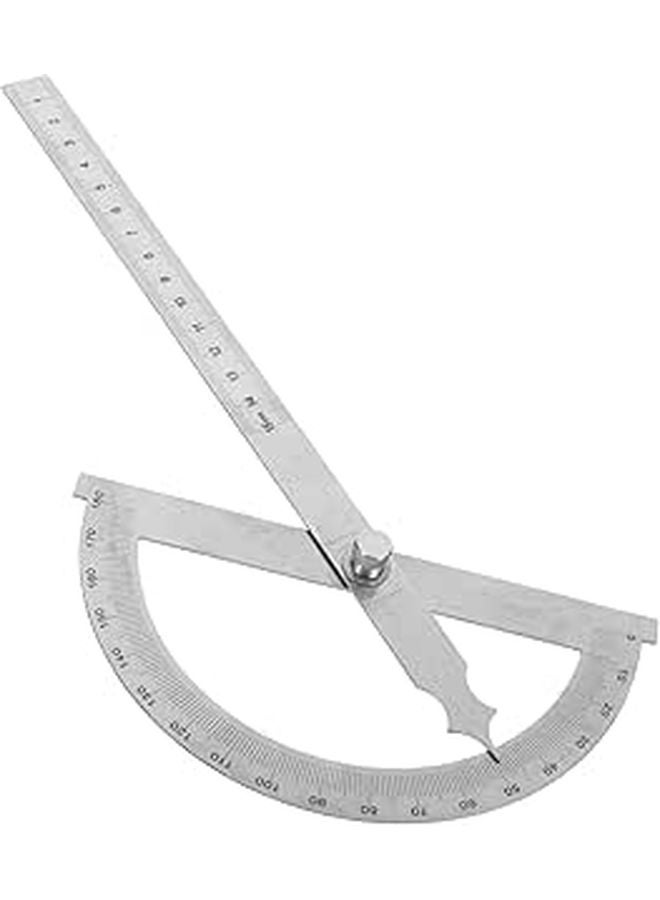 180 Degree Metal Protractor Angle Finder With 150mm Ruler For Carpentry And Drawing Layout - Image 1
