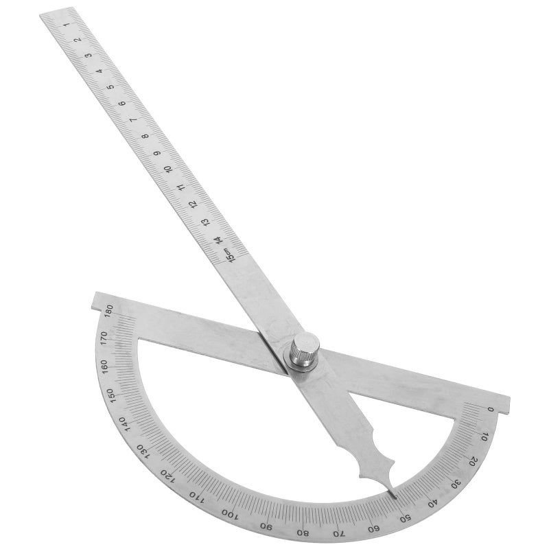 180 Degree Metal Protractor Angle Finder With 150mm Ruler For Carpentry And Drawing Layout - Image 2