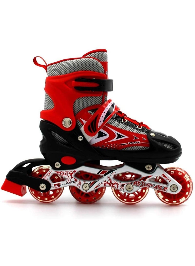 LIMOS Adjustable Roller Skate Shoe for children Outdoor Skating (Red 39-42) - Image 3