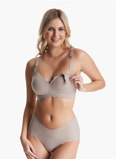 Momcozy YN46 Jelly Strip Support Comfort Maternity Nursing Bra, Grey  - Image 4