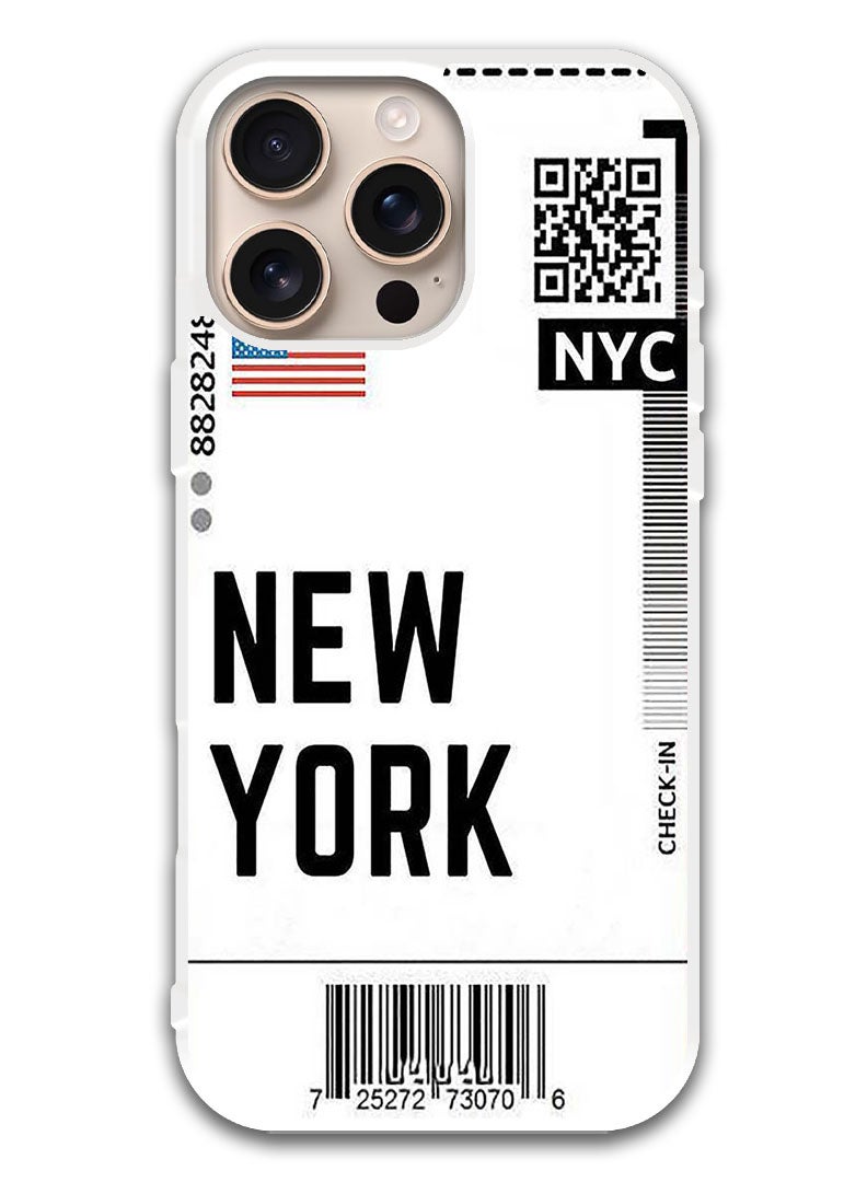 Theodor Protective Case Cover For APPLE IPHONE 16 Pro NYC (White Bumper) - Image 1