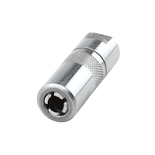 LUMAX LX-1400 Silver 1/8" NPT Standard Grease Coupler for Grease Guns. Has Four Hardened Steel Jaws for Durability. Has Four Hardened Steel Jaws for Durability. - Image 1