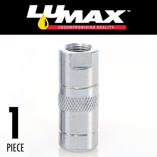 LUMAX LX-1400 Silver 1/8" NPT Standard Grease Coupler for Grease Guns. Has Four Hardened Steel Jaws for Durability. Has Four Hardened Steel Jaws for Durability. - Image 2