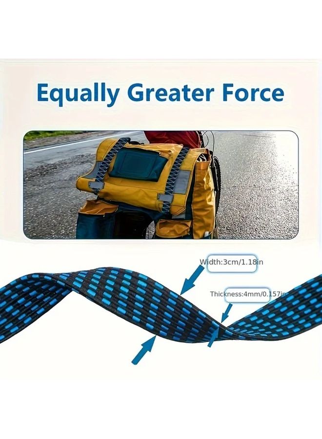 4 Pcs Red Heavy Duty Adjustable Elastic Ropes with Quick Release Clamps 59 Inch for Camping Biking Outdoor - Image 2