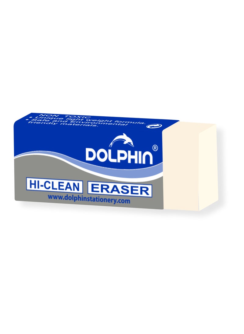 Dolphin NT-200 Pencil Eraser – Hi-Clean, Smudge-Free Erasing, Eco-Friendly Non-Toxic PVC, Unique Light Formula, Made in Taiwan, Ideal for School & Office - Image 2