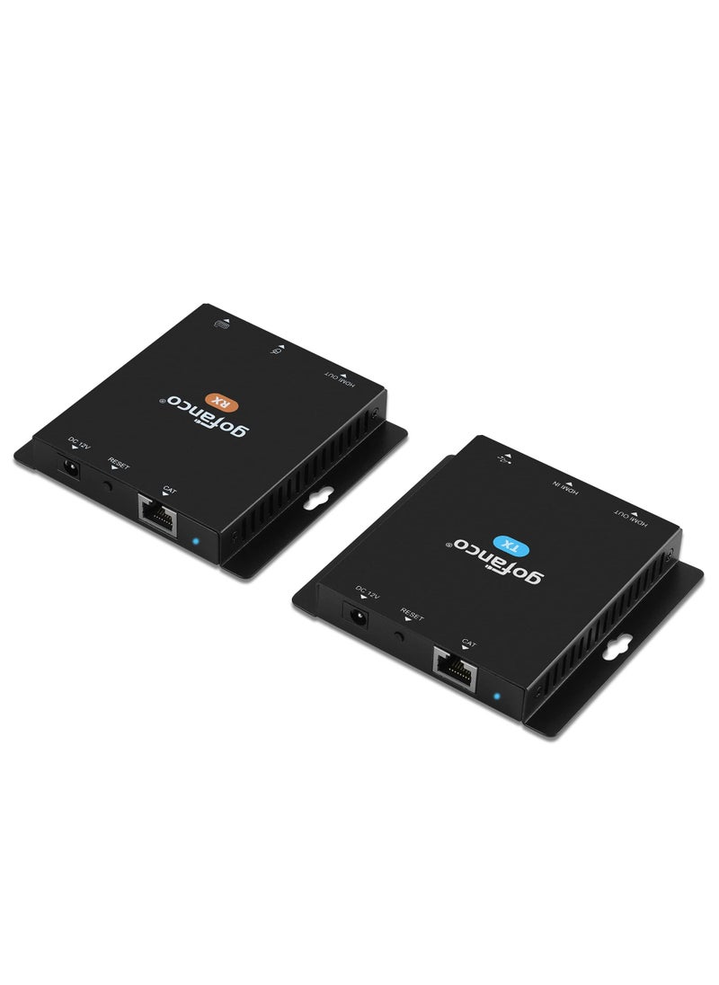 gofanco gofanco HDMI 1.4 USB KVM Over CAT6 / CAT7 Extender – 328ft Extension, 4K @30Hz HDMI Video, 2X USB Keyboard/Mouse, Near Zero Latency, HDMI Loopout, Dual PoC, HDCP 2.2, ESD Protection (KVMHDExt100)  - Image 1