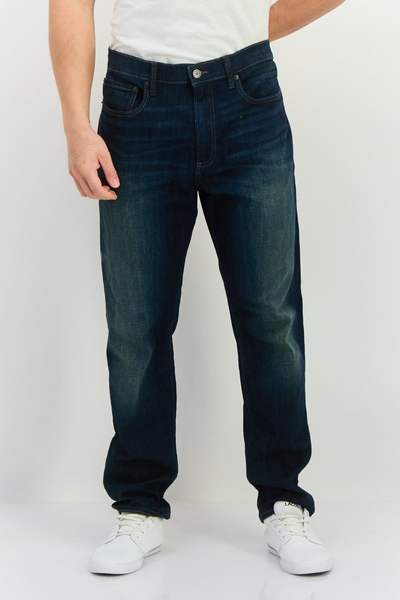 GAP Men Slim Fit Washed Stretchable Jeans, Navy Blue - Image 1