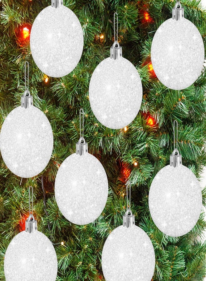 Blvochnnt 24 Pcs White Christmas Glitter Ball Ornaments Set,Glitter Sparkly Snowballs,Plastic Xmas Hanging Ornaments Decorations for Christams Tree,Wedding Party Supplies,60mm/2.36inch - Image 2