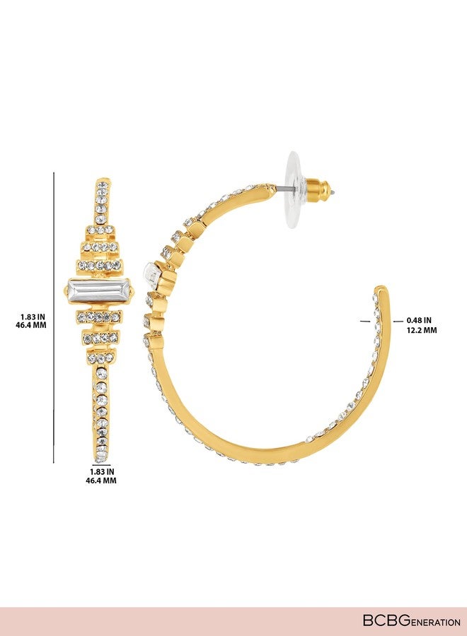 بي سي بي جينيريشن أقراط بي سي بي جي جينيريشن الذهبية المرصعة بالكريستال للنساء - مجوهرات أزياء مرصعة بأحجار الراين الباغيت والمستديرة - أقراط متدلية براقة مستوحاة من فن الآرت ديكو - Image 5