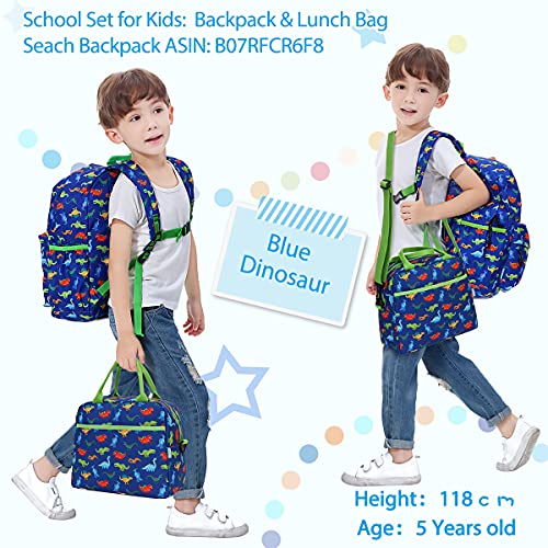 VX VONXURY Lunch Bag for Boys, Insulated Lunch Box Bag Cute Dinosaur Thermal Lunch Tote with Removable Shoulder Strap, VONXURY - Image 2
