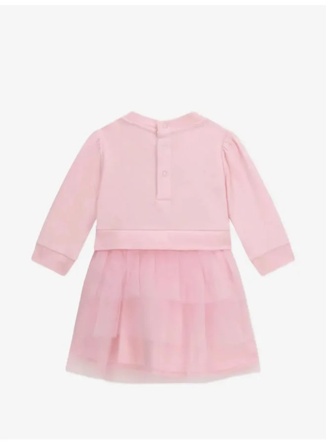 Guess Kids Mixed Fabric Long Sleeve Dress
