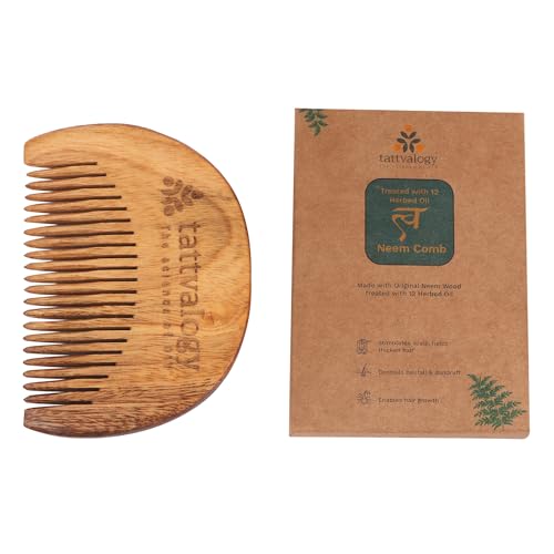 Tattvalogy Raw Neem Wood Beard Comb |Kaachi Neem Wooden Comb for Blood Circulation & Hair Growth | avoid Hair Pulling, Static Electricity, Itchy Scalp & Oil Build-Up - Image 2