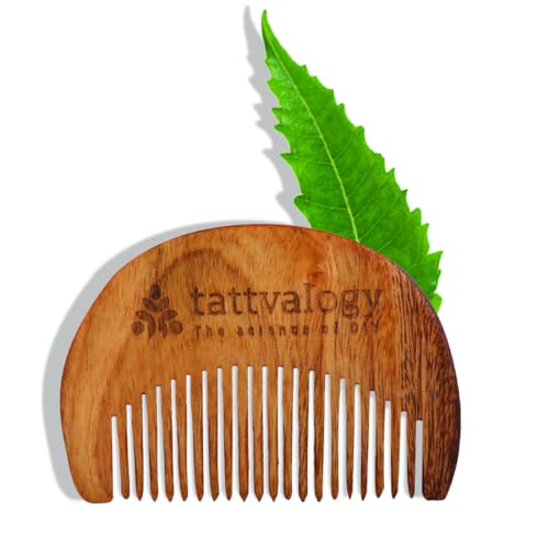 Tattvalogy Raw Neem Wood Beard Comb |Kaachi Neem Wooden Comb for Blood Circulation & Hair Growth | avoid Hair Pulling, Static Electricity, Itchy Scalp & Oil Build-Up - Image 1
