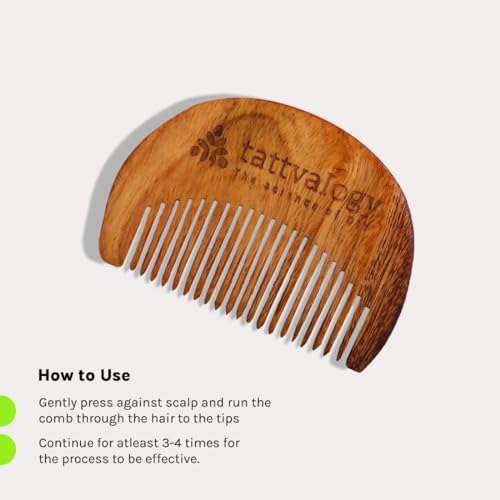 Tattvalogy Raw Neem Wood Beard Comb |Kaachi Neem Wooden Comb for Blood Circulation & Hair Growth | avoid Hair Pulling, Static Electricity, Itchy Scalp & Oil Build-Up - Image 4