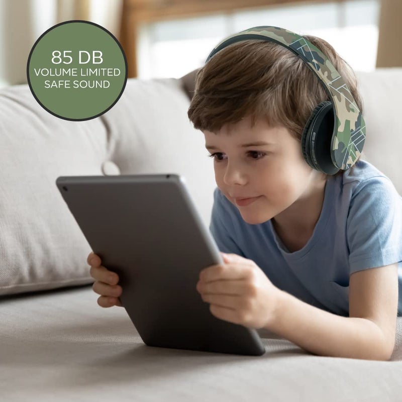 PowerLocus Kids Headphones Over-Ear, Bluetooth Wireless Headphones for Kids,with Microphone, Safe 85DB Volume Limited, Foldable with Carry Case, Audio Cable, Micro SD mode for Online Classes,PC,Phones - Image 4