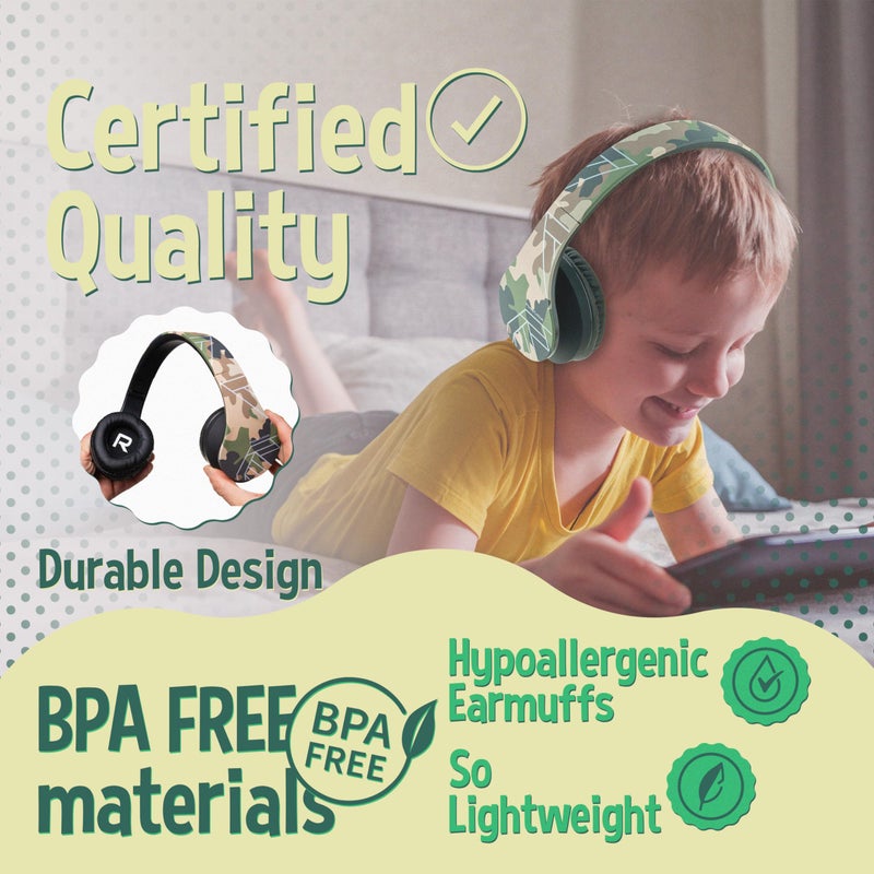 PowerLocus Kids Headphones Over-Ear, Bluetooth Wireless Headphones for Kids,with Microphone, Safe 85DB Volume Limited, Foldable with Carry Case, Audio Cable, Micro SD mode for Online Classes,PC,Phones - Image 3