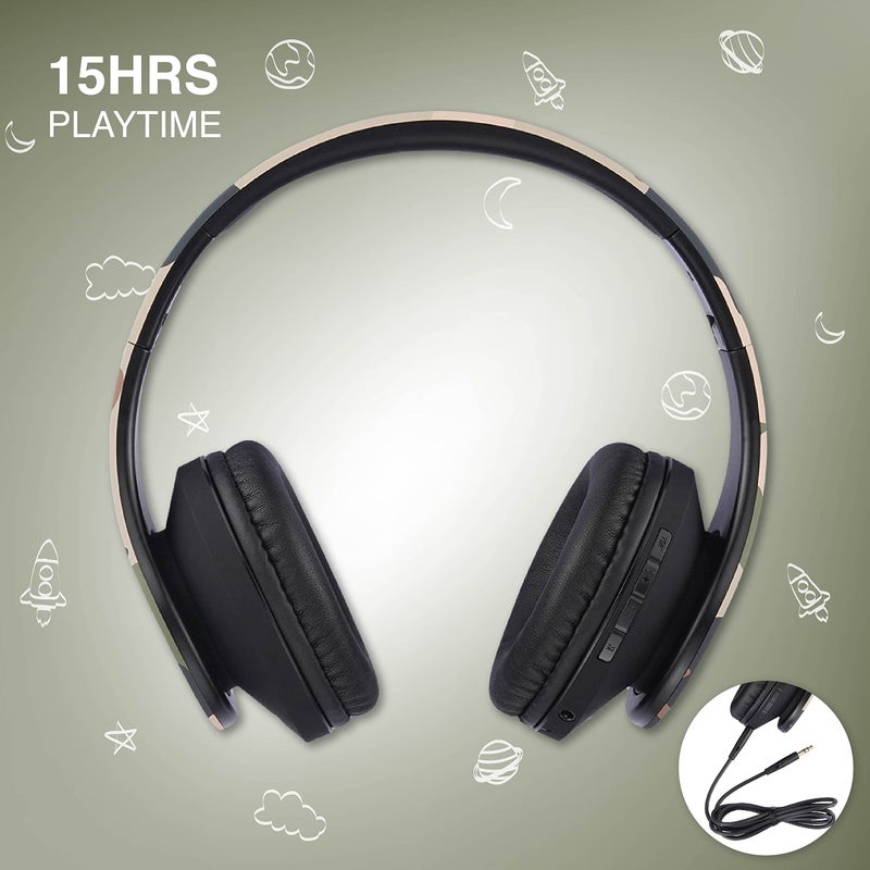 PowerLocus Kids Headphones Over-Ear, Bluetooth Wireless Headphones for Kids,with Microphone, Safe 85DB Volume Limited, Foldable with Carry Case, Audio Cable, Micro SD mode for Online Classes,PC,Phones - Image 5