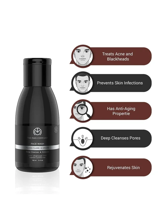 The Man Company The Man Company Charcoal Gift Set | Charcoal Soap, Face Wash, Face Scrub | Deep Cleansing, Detox Skin, Anti Acne, Blackhead & Dirt Removal - Pack of 3
