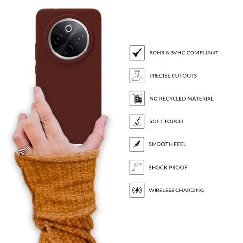 SPRIG Compatible with Vivo T4 Premium SilkTone Back Cover Drop Tested Shock Proof Mobile Case for Men, Women, Boys and Girls with Camera Protection (Dark Brown) - Image 4