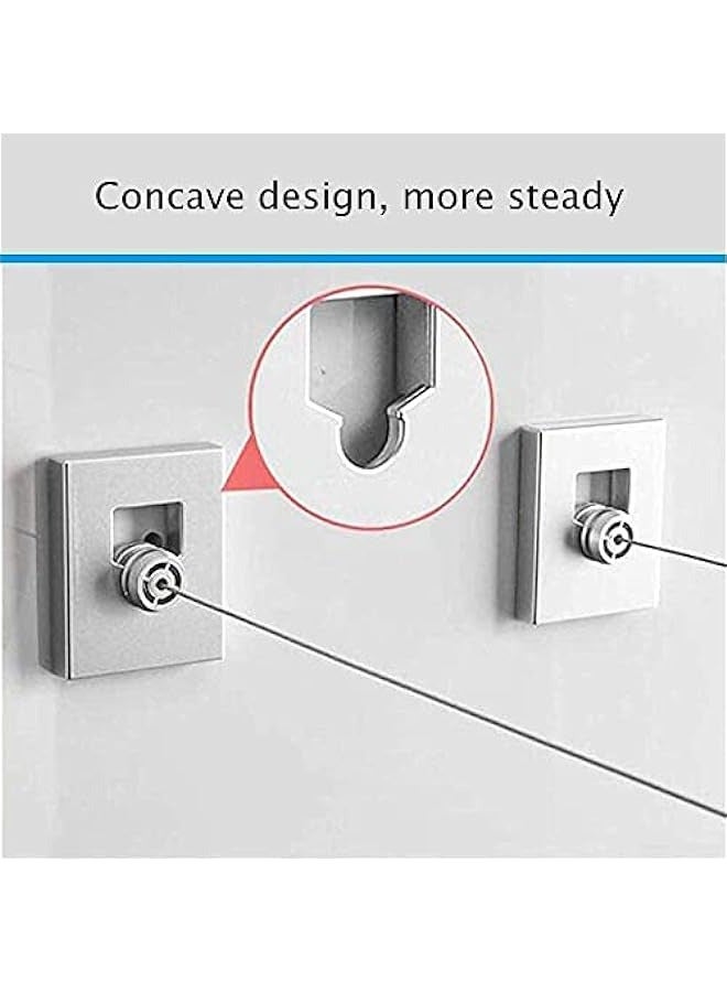 MIXDE Heavy Duty Retractable Clothesline - ABS Case, Aluminum Dryer, Adjustable Stainless Steel Rope String - Hotel Style, Drill Free & Wall Mounted - 13.8 Feet - Image 4