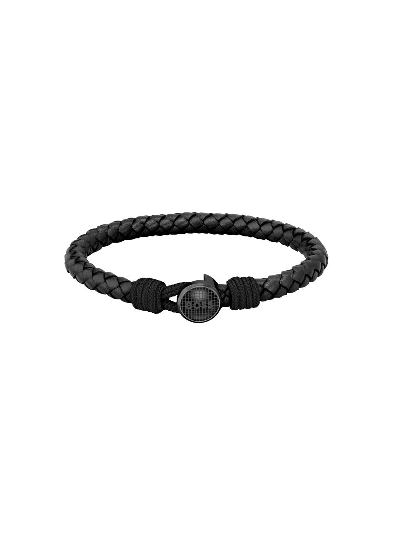 HUGO BOSS HUGO BOSS JEWELRY THAD CLASSIC MENS LEATHER BRACELET - 1580468M 