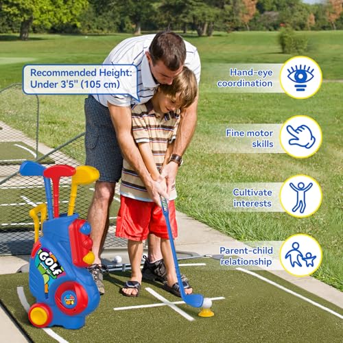 Liberry Toddler Golf Set with Putting Mat for 2 3 4 5 Years Old Boys Girls, Upgraded Kids Golf Cart with Unique Shoulder Strap Design, Indoor and Outdoor Golf Toys - Image 4
