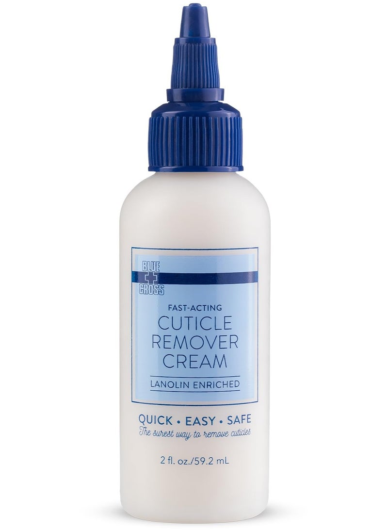 Blue Cross - Blue Cross Professional Nail Care, Hydrating, Moisturizing, Strengthening Cuticle Remover + Softener Cream for Dry Manicures, Brittle Nails, Hang Nails + Dry Cuticles, Made in USA, 2 ounce - Image 1