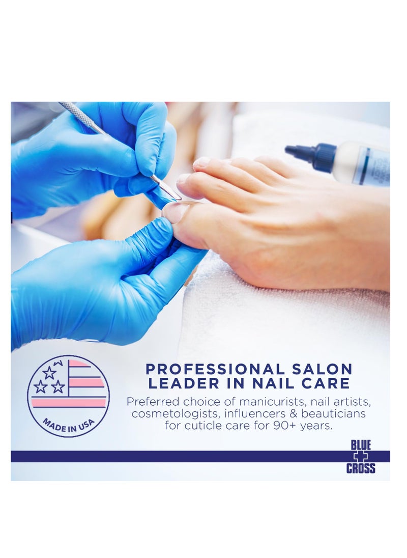 Blue Cross - Blue Cross Professional Nail Care, Hydrating, Moisturizing, Strengthening Cuticle Remover + Softener Cream for Dry Manicures, Brittle Nails, Hang Nails + Dry Cuticles, Made in USA, 2 ounce - Image 1