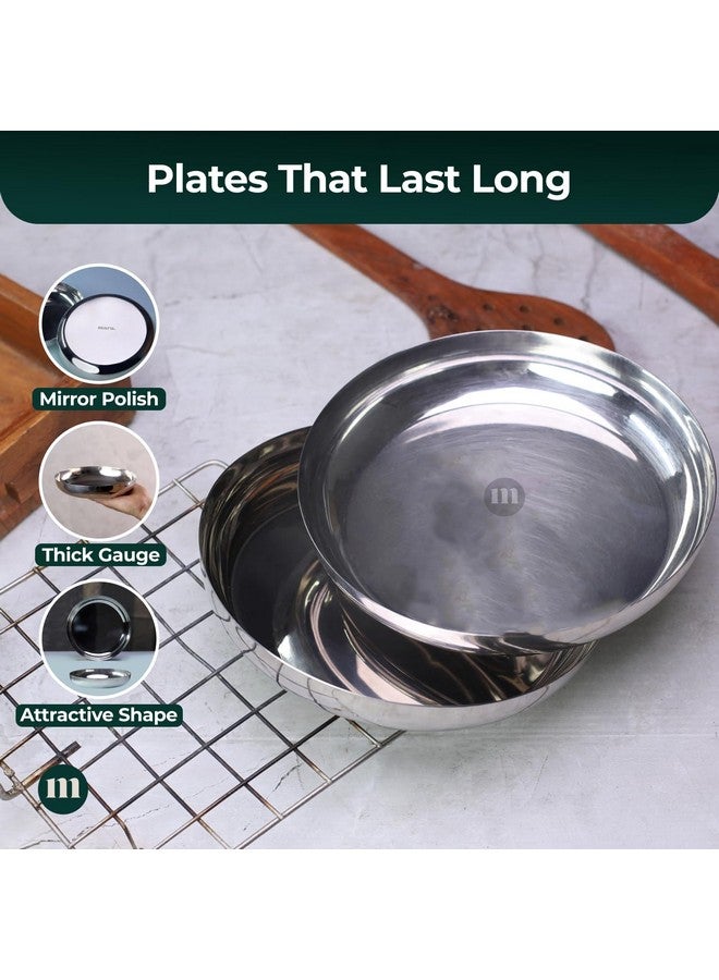 MARU أطباق تقديم صغيرة من الفولاذ المقاوم للصدأ MARU للوجبات الخفيفة مجموعة من 6-18 سم مثالية لتقديم الإفطار، النشوة والحلويات. طبق ربع متعدد الاستخدامات للاستخدام اليومي - Image 4
