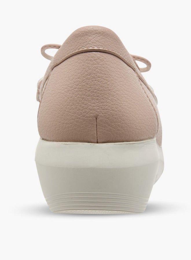 Le Confort Bow Accent Slip-On Moccasins with Wedge Heels  - Image 5