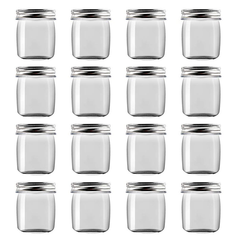 novelinks 8 Ounce Clear Plastic Jars Containers With Screw On Lids - Refillable Round Empty Plastic Slime Storage Containers for Kitchen & Household Storage - BPA Free (16 Pack) - Image 1