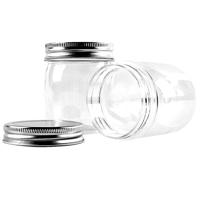 novelinks 8 Ounce Clear Plastic Jars Containers With Screw On Lids - Refillable Round Empty Plastic Slime Storage Containers for Kitchen & Household Storage - BPA Free (16 Pack) - Image 4