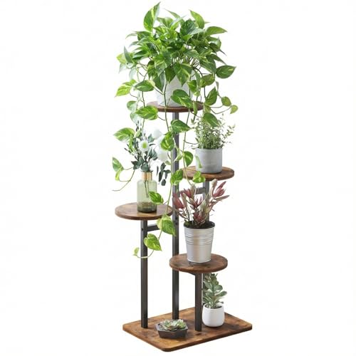 VonDream 4 Tier Plant Stand Indoor, Tiered Plant Stands for Indoor Plants Multiple, Corner Flower Stand for Living Room, Multi-Layer Vintage Design Plant Shelf - Image 1