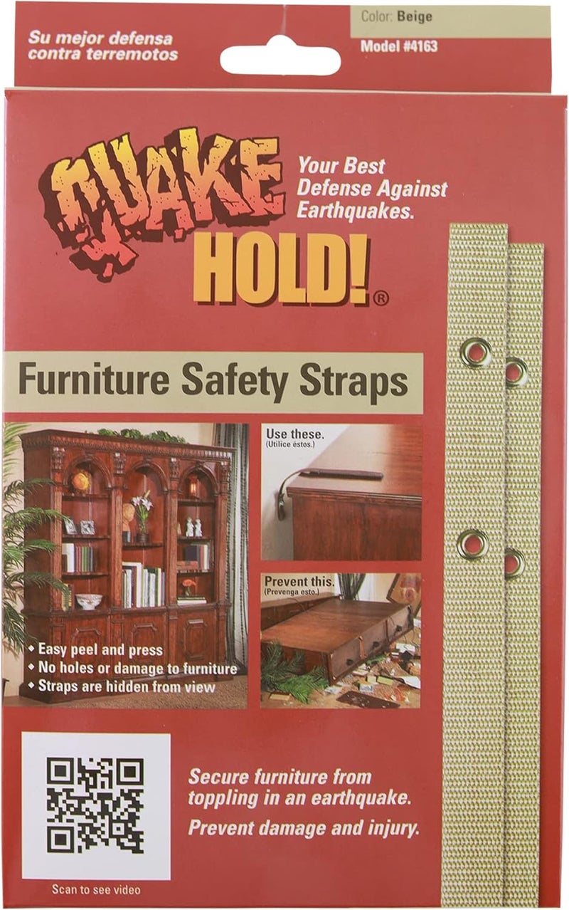 Quakehold! 4163 15-Inch Furniture Strap Kit, Beige - Image 2