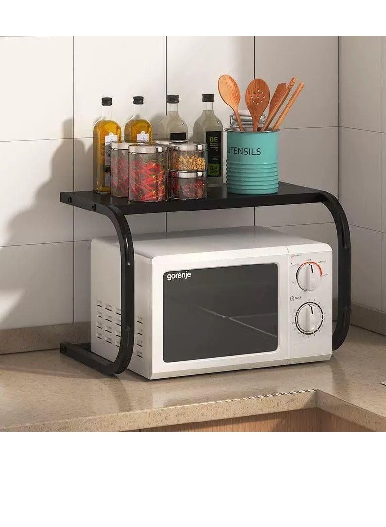 Plan A Double Metal Microwave and Electrical Appliance Rack – Durable Space Saving Storage Stand, Suitable for Microwave, Oven, Toaster, Kitchen Utensils, Stylish and Modern Design with Stable Base - Image 1