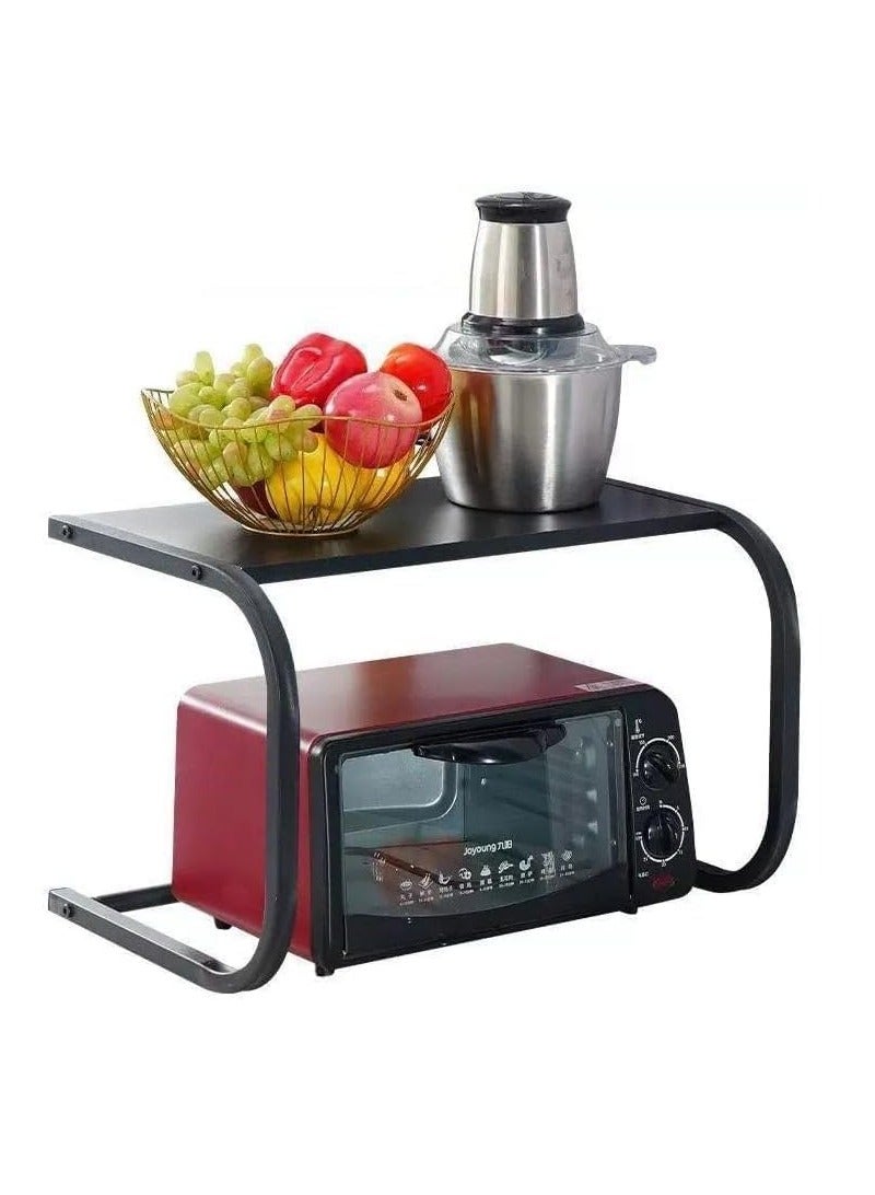 Plan A Double Metal Microwave and Electrical Appliance Rack – Durable Space Saving Storage Stand, Suitable for Microwave, Oven, Toaster, Kitchen Utensils, Stylish and Modern Design with Stable Base - Image 2