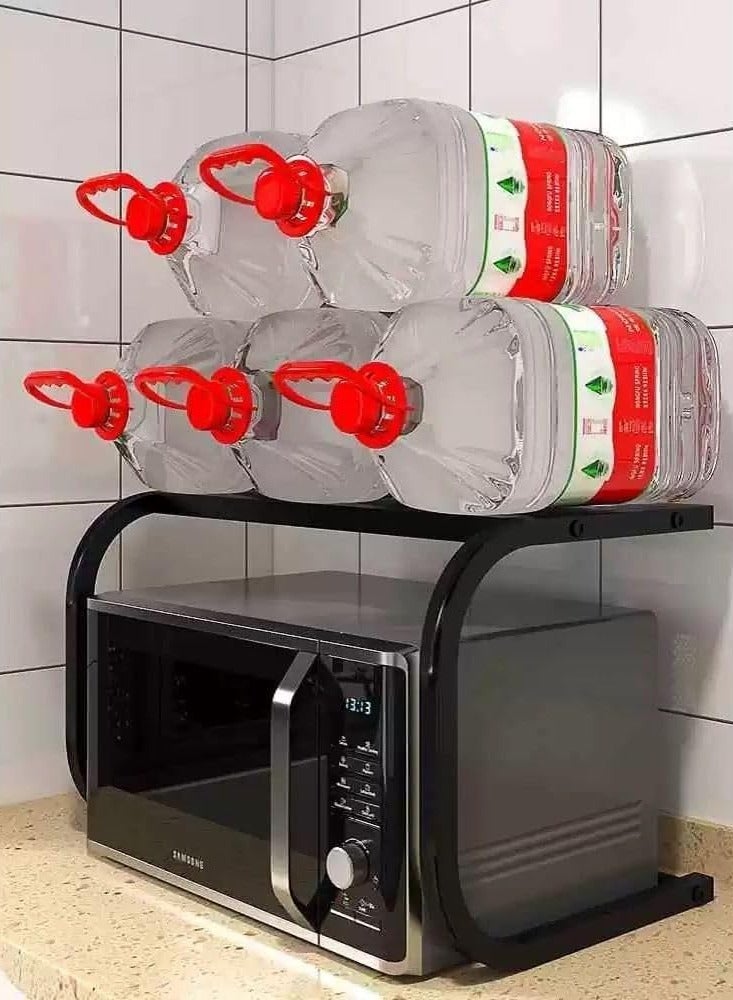 Plan A Double Metal Microwave and Electrical Appliance Rack – Durable Space Saving Storage Stand, Suitable for Microwave, Oven, Toaster, Kitchen Utensils, Stylish and Modern Design with Stable Base - Image 4