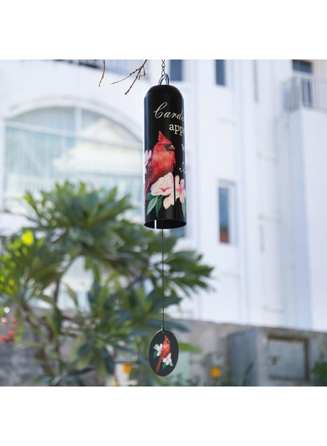 Taman Cardinal Wind Chime - Metal Wind Bell Deep Tone Serenity Mobile Memorial Sympathy Gift for Home, Outdoor, Yard, Patio,Garden Decor，28" Black - Image 4