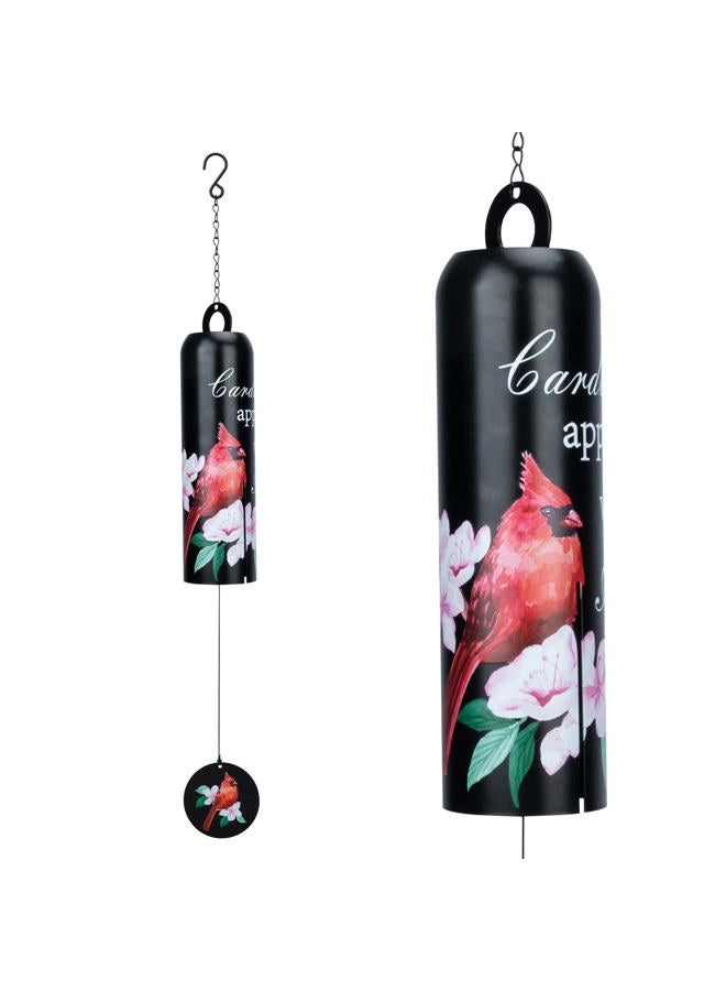 Taman Cardinal Wind Chime - Metal Wind Bell Deep Tone Serenity Mobile Memorial Sympathy Gift for Home, Outdoor, Yard, Patio,Garden Decor，28" Black - Image 1
