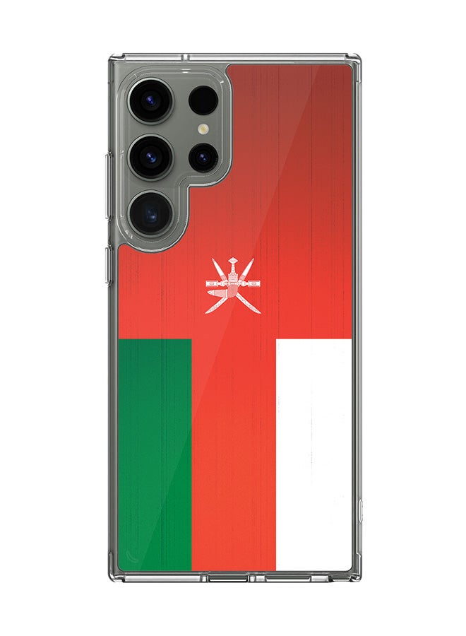 Stylizedd Classic Clear Case for Samsung Galaxy S24 Ultra , Hybrid Soft Case Flexible Edges Anti Drop TPU PC Gel Thin Transparent Cover - Flag Of Oman - Image 1
