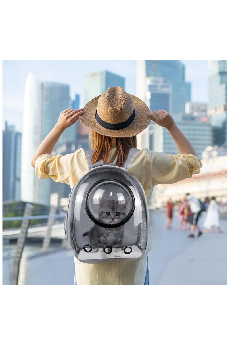 Generic Cat Backpack, Small Dog Backpack Carrier with 2 Covers, Travel Backpack in Black and Grey - Image 3