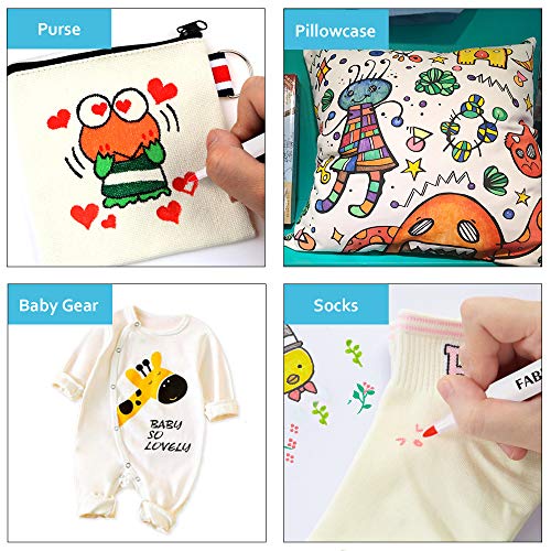 Lelix Fabric Markers, Lelix 36 Colors Permanent Fabric Pens for Writing Painting on T-Shirts Clothes Sneakers Canvas, Child Safe & Non-Toxic for Kids Adults - Image 5