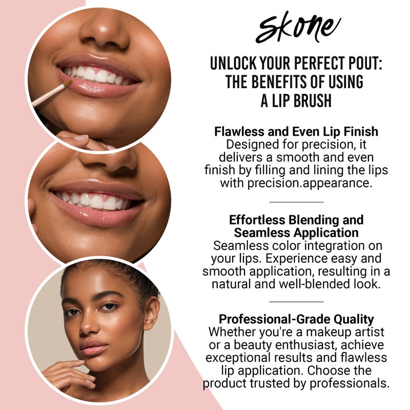 SKONE Precision Lip Brush For Smooth Applications â€“ Skone Cosmetics Bring Professional Grade Lipstick Brushes And Lip Gloss Brushes Directly To The Consumer - Image 5