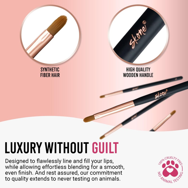 SKONE Precision Lip Brush For Smooth Applications â€“ Skone Cosmetics Bring Professional Grade Lipstick Brushes And Lip Gloss Brushes Directly To The Consumer - Image 3