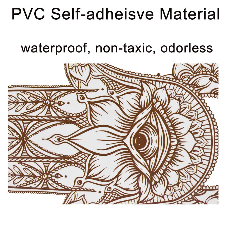 Pinenjoy Pinenjoy Hamsa Hand Wall Decal Mandala Lotus Flower Pattern Wall Stickers 23x36inch DIY Removable Self-Adhesive Vinyl Indian Buddhism Wall Clings for Yoga Meditation Room Living Room Bedroom Decors  - Image 3