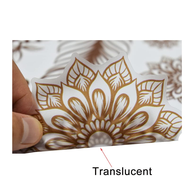 Pinenjoy Pinenjoy Hamsa Hand Wall Decal Mandala Lotus Flower Pattern Wall Stickers 23x36inch DIY Removable Self-Adhesive Vinyl Indian Buddhism Wall Clings for Yoga Meditation Room Living Room Bedroom Decors  - Image 5