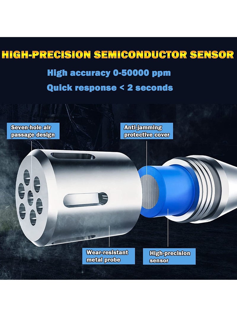 Gas Leak Detector, Propane Flammable Gas Sniffer Combustible Gas Leak Detector with Color LCD Display, Temperature Measure, Flexible Probe Locates Natural Gas Methane Propane Ethanol - Image 4